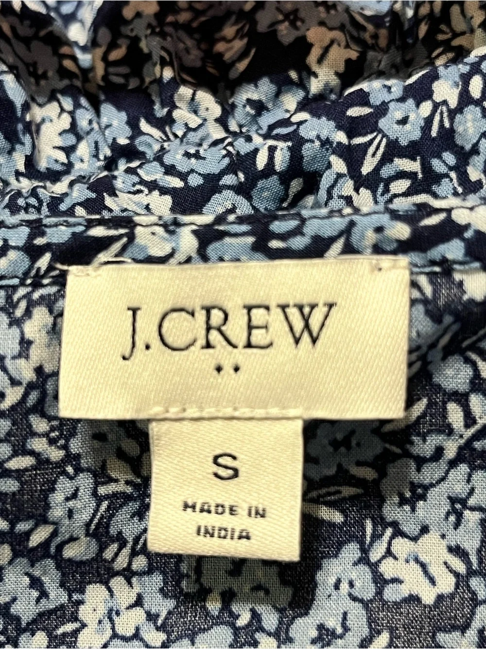 J. CREW Blue Floral Puff-Sleeve  MINI Dress WOMEN SIZE S